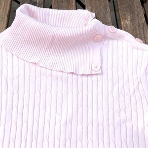 Croft & Barrow turtleneck Cable Knit Sweater. Light pink Size S